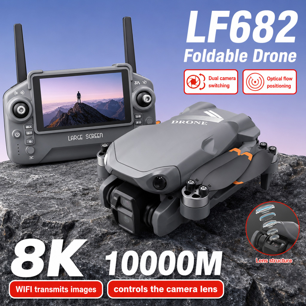 Fpv Drone Charger - โดรนถ่ายภาพทางอากาศ LF682 8K HD กล้องคู่ GPS