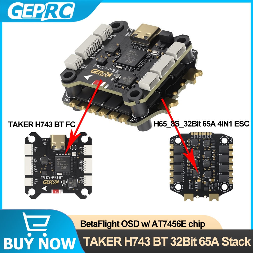GEPRC TAKER H743 BT 32Bit 65A  - Fpv Drone Flight Controller บทวิจารณ์และราคา